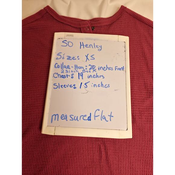 SO Waffle Knit Snap Henley Shirt - XS - Picture 2 of 7